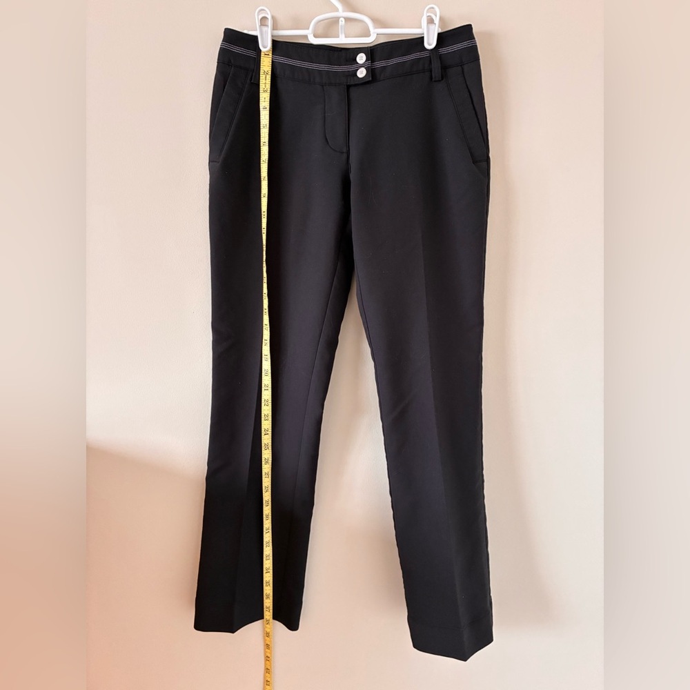 Adidas Pants Trousers Slacks Straight Leg Black Women’s Sz 2 Embroidered Logo - Picture 3 of 12